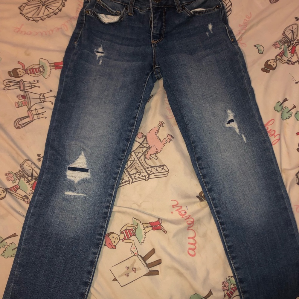 Blue ripped jeans